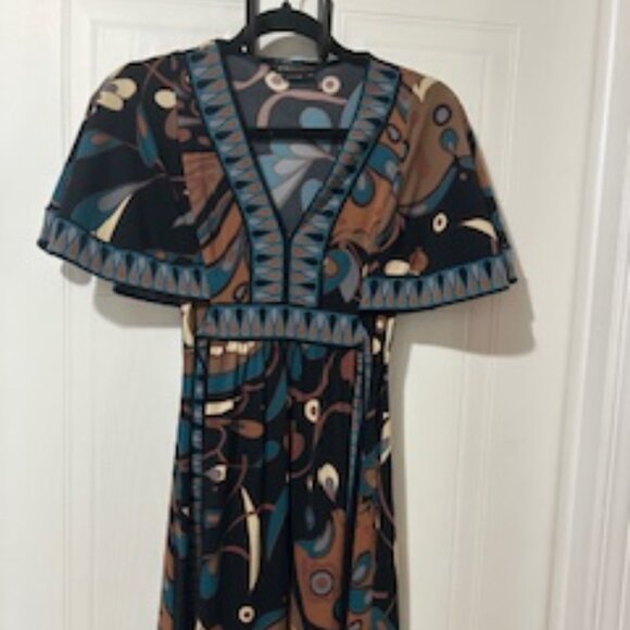BCBG | Off-Shoulder Abstract Print Mini Dress | Size XXS - Picture 1 of 5